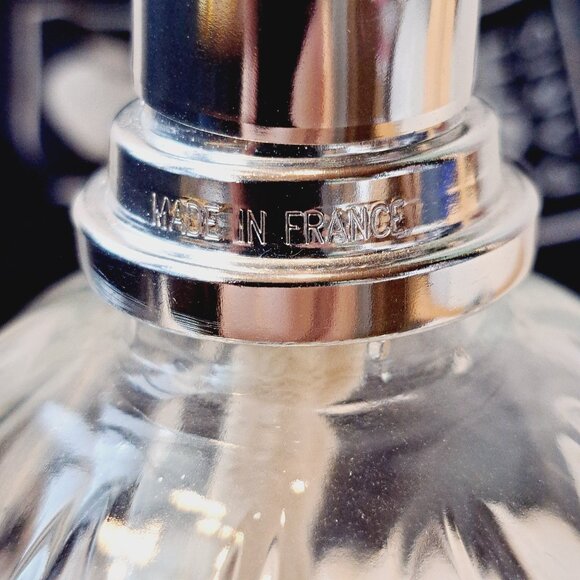 LAMPE BERGER Swirl Ribbed Clear Glass Fragrance Lamp w/Wick Cap & Crown in box - Picture 9 of 11